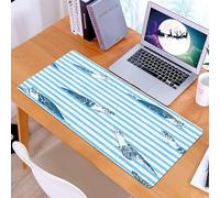 KDWJS Tappetino per mouse XXL Speed Gaming - 90x40 cm - XXL Mousepad - base antiscivolo - migliora la precisione e la velocità - Motivo senza soluzione di continuità: tartarughe su una trama a strisc