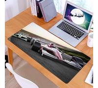 KDWJS Tappetino per mouse XXL Speed Gaming - 90x40 cm - XXL Mousepad - base antiscivolo - migliora la precisione e la velocità - Primo piano frontale di un'auto da corsa rossa in pista, in testa al g