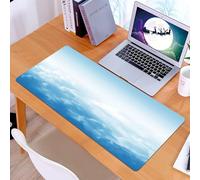 KDWJS Tappetino per mouse XXL Speed Gaming - 90x40 cm - XXL Mousepad - base antiscivolo - migliora la precisione e la velocità - Il cielo, le morbide nuvole blu e bianche si fondono in una scena tran