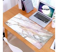 KDWJS Tappetino per mouse XXL Speed Gaming - 90x40 cm - XXL Mousepad - base antiscivolo - migliora la precisione e la velocità - Design in marmo, aspetto liscio, delicato motivo a strisce in rosa, bi