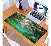 KDWJS Tappetino per mouse XXL Speed Gaming - 90x40 cm - XXL Mousepad - base antiscivolo - migliora la precisione e la velocità - Paesaggio, lago di montagna Lago di Braies in Italia Vista sulle monta