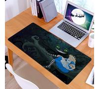 KDWJS Tappetino per mouse XXL Speed Gaming - 90x40 cm - XXL Mousepad - base antiscivolo - migliora la precisione e la velocità - Alice nel Paese delle Meraviglie, Alice seduta su un ramo con lo Streg