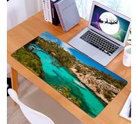 KDWJS Tappetino per mouse XXL Speed Gaming - 90x40 cm - XXL Mousepad - base antiscivolo - migliora la precisione e la velocità - Natura, piccolo yacht che galleggia nel mare a Maiorca, Spagna Vista s