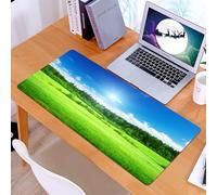 KDWJS Tappetino per mouse XXL Speed Gaming - 90x40 cm - XXL Mousepad - base antiscivolo - migliora la precisione e la velocità - sotto il cielo azzurro brillante, l'erba verde spaziosa è brillante e