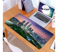 KDWJS Tappetino per mouse XXL Speed Gaming - 90x40 cm - XXL Mousepad - base antiscivolo - migliora la precisione e la velocità - Lo skyline di Kuala Lumpur, le iconiche torri gemelle dominano lo skyl