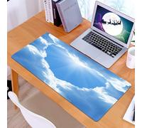 KDWJS Tappetino per mouse XXL Speed Gaming - 90x40 cm - XXL Mousepad - base antiscivolo - migliora la precisione e la velocità - Il cielo, il sole splende attraverso le nuvole, formando una forma a f
