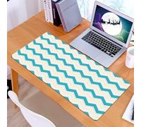 KDWJS Tappetino per mouse XXL Speed Gaming - 90x40 cm - XXL Mousepad - base antiscivolo - migliora la precisione e la velocità - Motivo a chevron, motivo a spina di pesce blu e bianco, motivi di tess
