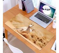 KDWJS Tappetino per mouse XXL Speed Gaming - 90x40 cm - XXL Mousepad - base antiscivolo - migliora la precisione e la velocità - Cavalli, razza di cavalli arabi che fuggono dalla tempesta di sabbia d