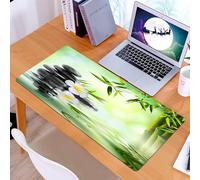 KDWJS Tappetino per mouse XXL Speed Gaming - 90x40 cm - XXL Mousepad - base antiscivolo - migliora la precisione e la velocità - sfondo spa con bambù e pietre sull'acqua.