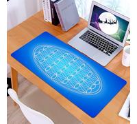 KDWJS Tappetino per mouse XXL Speed Gaming - 90x40 cm - XXL Mousepad - base antiscivolo - migliora la precisione e la velocità - Decorazione di geometria sacra, motivo a griglia del fiore della vita