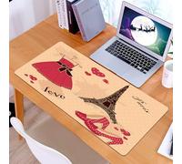 KDWJS Tappetino per mouse XXL Speed Gaming - 90x40 cm - XXL Mousepad - base antiscivolo - migliora la precisione e la velocità - Tacchi e abiti, scarpe da sera retrò francesi della boutique parigina,