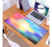 KDWJS Tappetino per mouse XXL Speed Gaming - 90x40 cm - XXL Mousepad - base antiscivolo - migliora la precisione e la velocità - Arte, vivido mix di colori arcobaleno e punti scintillanti, che creano