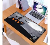 KDWJS Tappetino per mouse XXL Speed Gaming - 90x40 cm - XXL Mousepad - base antiscivolo - migliora la precisione e la velocità - Halloween vintage, casta asimmetrica a tema Halloween con pipistrelli