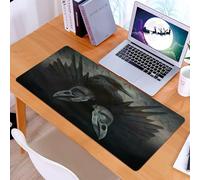 KDWJS Tappetino per mouse XXL Speed Gaming - 90x40 cm - XXL Mousepad - base antiscivolo - migliora la precisione e la velocità - Decorazione gotica, ali di spirito di corvo, inquietante magia mistica