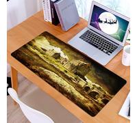 KDWJS Tappetino per mouse XXL Speed Gaming - 90x40 cm - XXL Mousepad - base antiscivolo - migliora la precisione e la velocità - Castello scozzese medievale in una città patrimonio culturale medieval