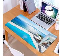 KDWJS Tappetino per mouse XXL Speed Gaming - 90x40 cm - XXL Mousepad - base antiscivolo - migliora la precisione e la velocità - Edifici bianchi in Terra Santa, Grecia. Decorazione di una lussuosa pi