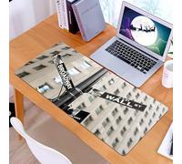 KDWJS Tappetino per mouse XXL Speed Gaming - 90x40 cm - XXL Mousepad - base antiscivolo - migliora la precisione e la velocità - Città, iconico incrocio di Wall Street a Manhattan, segnali stradali,