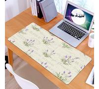 KDWJS Tappetino per mouse XXL Speed Gaming - 90x40 cm - XXL Mousepad - base antiscivolo - migliora la precisione e la velocità - Lavanda, motivo grunge vintage con bouquet di erbe sbiadite e testi