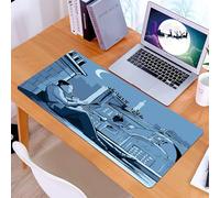 KDWJS Tappetino per mouse XXL Speed Gaming - 90x40 cm - XXL Mousepad - base antiscivolo - migliora la precisione e la velocità - Decorazione musicale jazz, trombettisti su un tetto a Parigi di notte,