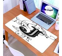 KDWJS Tappetino per mouse XXL Speed Gaming - 90x40 cm - XXL Mousepad - base antiscivolo - migliora la precisione e la velocità - Lettera J, iniziali medievali scritte in stile classico shabby chic J