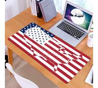 KDWJS Tappetino per mouse XXL Speed Gaming - 90x40 cm - XXL Mousepad - base antiscivolo - migliora la precisione e la velocità - Mappa degli Stati Uniti d'America sulla bandiera americana