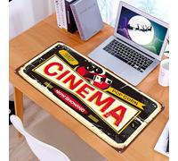 KDWJS Tappetino per mouse XXL Speed Gaming - 90x40 cm - XXL Mousepad - base antiscivolo - migliora la precisione e la velocità - Tema del film, logo con elementi iconici del cinema, cartello nostalgi