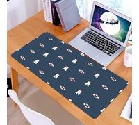KDWJS Tappetino per mouse XXL Speed Gaming - 90x40 cm - XXL Mousepad - base antiscivolo - migliora la precisione e la velocità - Motivo nautico senza soluzione di continuità con l'icona del faro su s