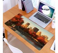 KDWJS Tappetino per mouse XXL Speed Gaming - 90x40 cm - XXL Mousepad - base antiscivolo - migliora la precisione e la velocità - Città, Vecchio Porto di Montreal Al mattino presto, pittoresco