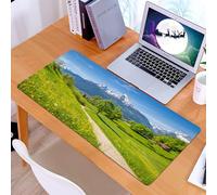 KDWJS Tappetino per mouse XXL Speed Gaming - 90x40 cm - XXL Mousepad - base antiscivolo - migliora la precisione e la velocità - Paesaggio estivo idilliaco nelle Alpi con freschi pascoli di montagna