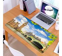 KDWJS Tappetino per mouse XXL Speed Gaming - 90x40 cm - XXL Mousepad - base antiscivolo - migliora la precisione e la velocità - Londra, lo storico Big Ben e il ponte di Westminster Fresca stagione p