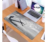 KDWJS Tappetino per mouse XXL Speed Gaming - 90x40 cm - XXL Mousepad - base antiscivolo - migliora la precisione e la velocità - Uccelli, l'ancora si trasforma in un gruppo di uccelli in volo gabbian