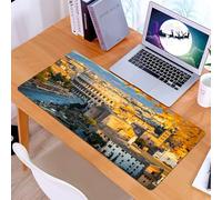 KDWJS Tappetino per mouse XXL Speed Gaming - 90x40 cm - XXL Mousepad - base antiscivolo - migliora la precisione e la velocità - Italia, Colosseo a Roma anfiteatro antica architettura storica sera di