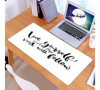 KDWJS Tappetino per mouse XXL Speed Gaming - 90x40 cm - XXL Mousepad - base antiscivolo - migliora la precisione e la velocità - Citazione, ama te stesso e il resto seguirà frase motivazionale parole