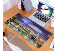 KDWJS Tappetino per mouse XXL Speed Gaming - 90x40 cm - XXL Mousepad - base antiscivolo - migliora la precisione e la velocità - Arredamento di appartamenti, skyline di Manhattan con il ponte di Broo