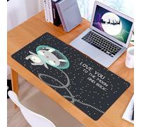 KDWJS Tappetino per mouse XXL Speed Gaming - 90x40 cm - XXL Mousepad - base antiscivolo - migliora la precisione e la velocità - Ti amo fino alla luna e ritorno, illustrazione vettoriale. Simpatico c