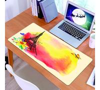 KDWJS Tappetino per mouse XXL Speed Gaming - 90x40 cm - XXL Mousepad - base antiscivolo - migliora la precisione e la velocità - Decorazione parigina, immagine floreale romantica dell'acqua