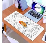 KDWJS Tappetino per mouse XXL Speed Gaming - 90x40 cm - XXL Mousepad - base antiscivolo - migliora la precisione e la velocità - Fitness, Collezione di icone a tema Vivi sano Fetta d'arancia Artico