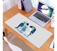 KDWJS Tappetino per mouse XXL Speed Gaming - 90x40 cm - XXL Mousepad - base antiscivolo - migliora la precisione e la velocità - Rappresentazione artistica di tre pinguini in stile acquerello, su sfo