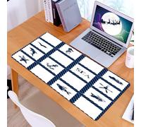 KDWJS Tappetino per mouse XXL Speed Gaming - 90x40 cm - XXL Mousepad - base antiscivolo - migliora la precisione e la velocità - Corda di nave da yacht blu navy come cornice con immagine di stella ma