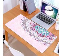 KDWJS Tappetino per mouse XXL Speed Gaming - 90x40 cm - XXL Mousepad - base antiscivolo - migliora la precisione e la velocità - Mandala, stampa in stile boho zen spirituale con figura ornamentale et