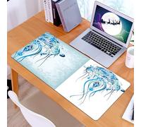 KDWJS Tappetino per mouse XXL Speed Gaming - 90x40 cm - XXL Mousepad - base antiscivolo - migliora la precisione e la velocità - Arte, meduse blu ben progettate con motivi vorticosi, che mettono in m