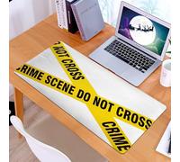 KDWJS Tappetino per mouse XXL Speed Gaming - 90x40 cm - XXL Mousepad - base antiscivolo - migliora la precisione e la velocità - Ostacoli di avvertimento, non attraversare il nastro giallo sulla scen