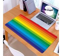 KDWJS Tappetino per mouse XXL Speed Gaming - 90x40 cm - XXL Mousepad - base antiscivolo - migliora la precisione e la velocità - Le iconiche strisce arcobaleno, sequenze ordinate di colori arcobaleno