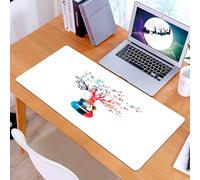 KDWJS Tappetino per mouse XXL Speed Gaming - 90x40 cm - XXL Mousepad - base antiscivolo - migliora la precisione e la velocità - Chitarra, composizione musicale colorata con albero di chitarra e farf