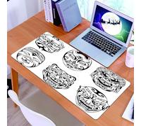 KDWJS Tappetino per mouse XXL Speed Gaming - 90x40 cm - XXL Mousepad - base antiscivolo - migliora la precisione e la velocità - Decorazione della maschera Kabuki, maschere del teatro giapponese Noga