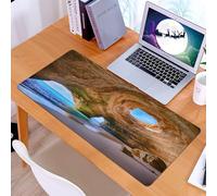 KDWJS Tappetino per mouse XXL Speed Gaming - 90x40 cm - XXL Mousepad - base antiscivolo - migliora la precisione e la velocità - Capolavoro della natura: grotta costiera con cielo che domina le acque