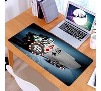 KDWJS Tappetino per mouse XXL Speed Gaming - 90x40 cm - XXL Mousepad - base antiscivolo - migliora la precisione e la velocità - Gli elementi classici del casinò, l'esposizione di fiches da poker e c