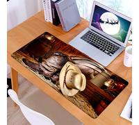 KDWJS Tappetino per mouse XXL Speed Gaming - 90x40 cm - XXL Mousepad - base antiscivolo - migliora la precisione e la velocità - Western Set, autentici elementi da rodeo del West americano con un ran