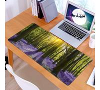 KDWJS Tappetino per mouse XXL Speed Gaming - 90x40 cm - XXL Mousepad - base antiscivolo - migliora la precisione e la velocità - Woodland Set, il sole illumina un tappeto di Bluebells Blooms Deep a W