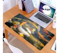 KDWJS Tappetino per mouse XXL Speed Gaming - 90x40 cm - XXL Mousepad - base antiscivolo - migliora la precisione e la velocità - Koi di diversi colori che riflettono l'acqua, creando una scena vivace